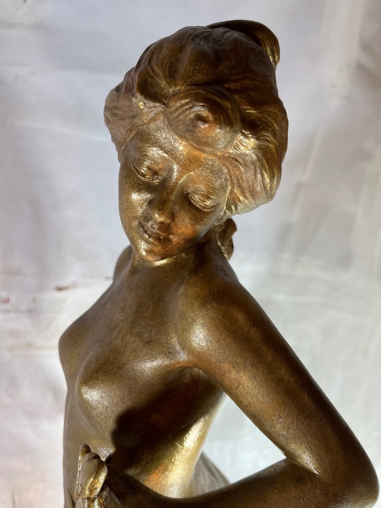 G.Marchi - sculptuur, Le printemps, nu de jeune femme - 63 cm - Marmer #1.2