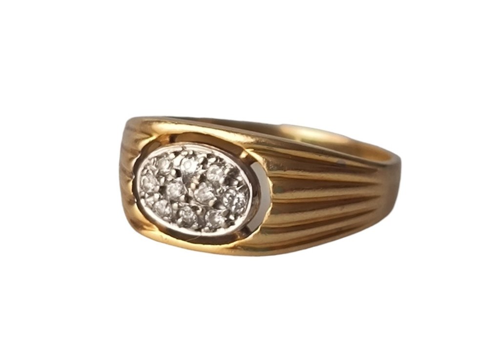 Δαχτυλίδι - 18 καράτια Κίτρινο χρυσό Διαμάντι  (Φυσικό) #1.1