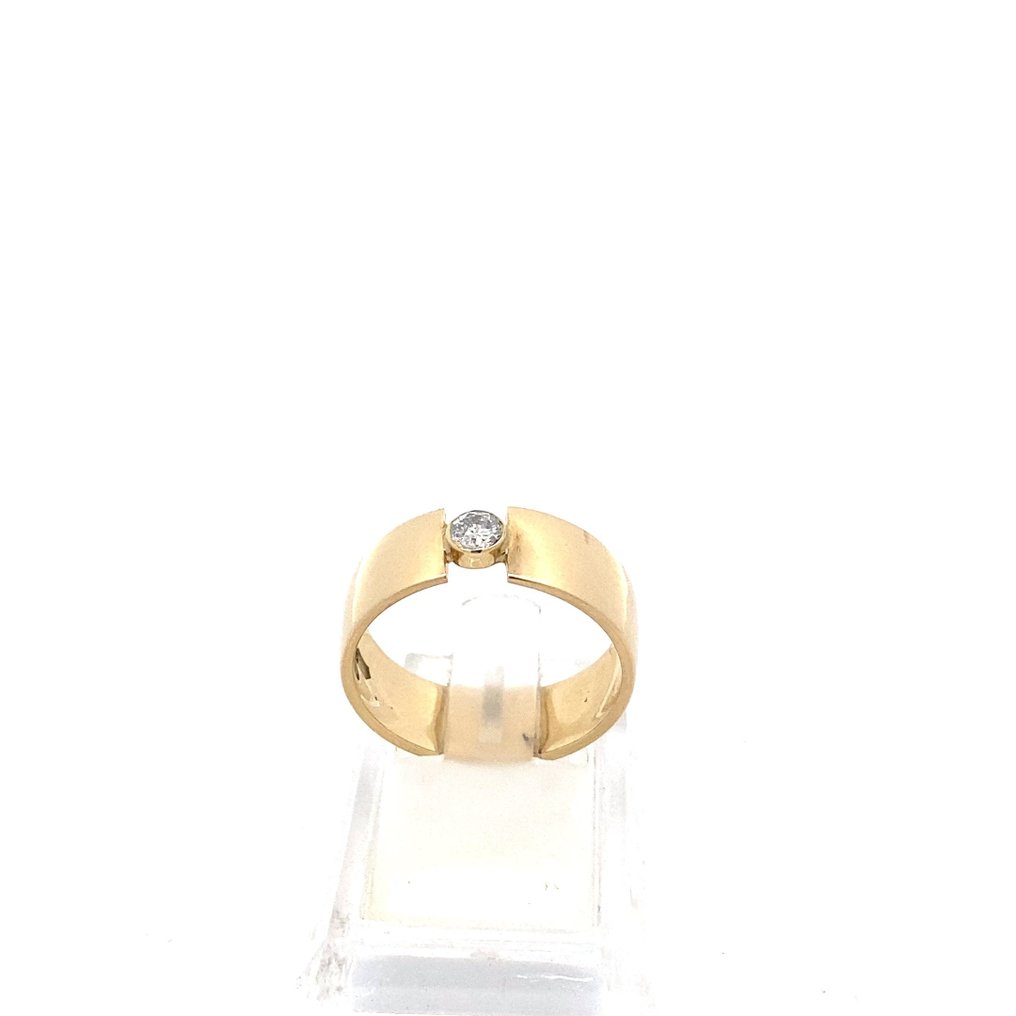 Ring - 14 kt. Yellow gold -  0.15ct. tw. Diamond  (Natural) #1.1