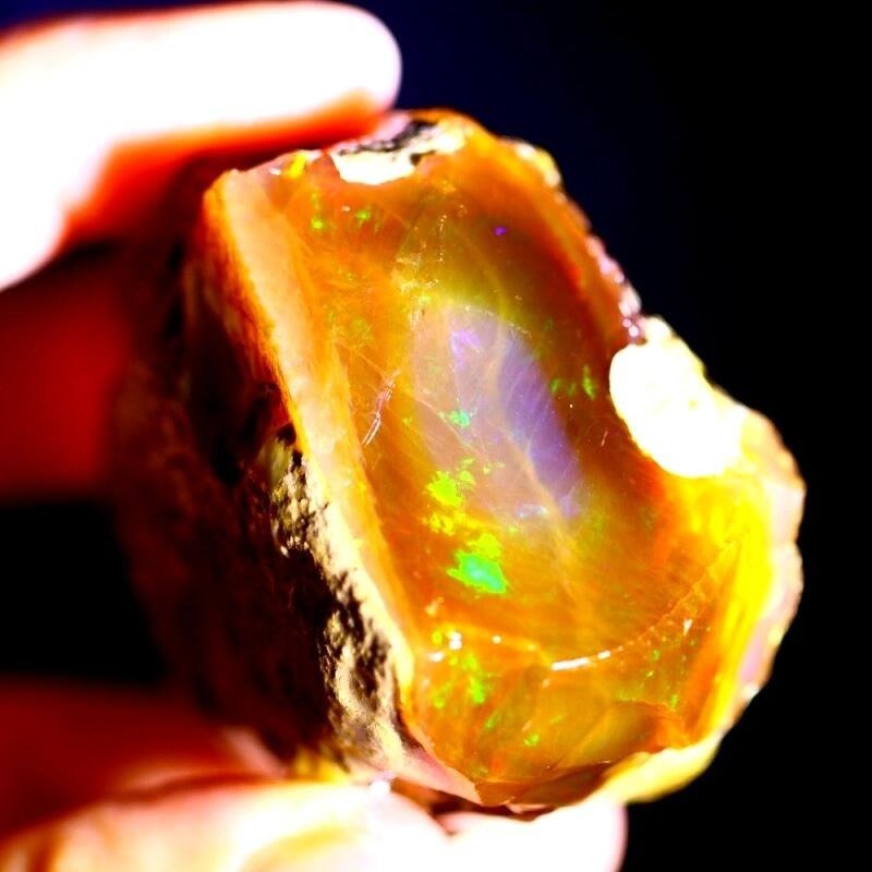 Etiopisk kristallopal 376 karat grov - Höjd: 48 mm - Bredd: 45 mm- 75.2 g #1.2