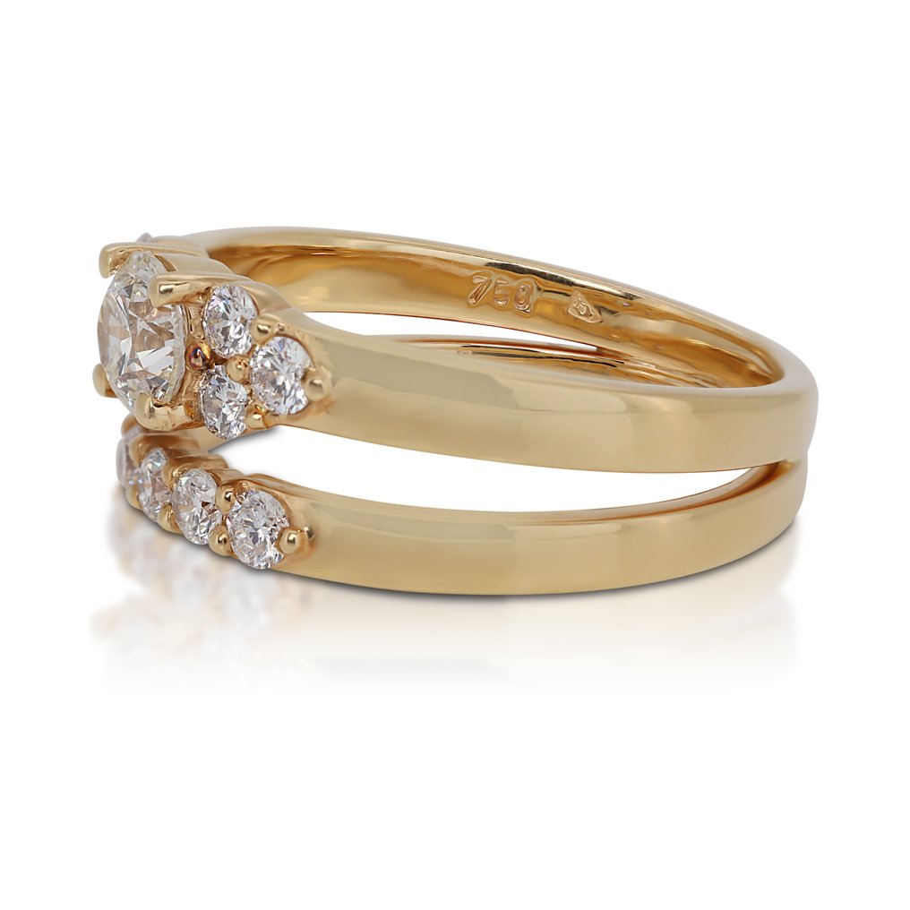 Gyűrű - 18 kt. Sárga arany -  0.95ct. tw. Gyémánt  (Természetes) - Gyémánt #1.2
