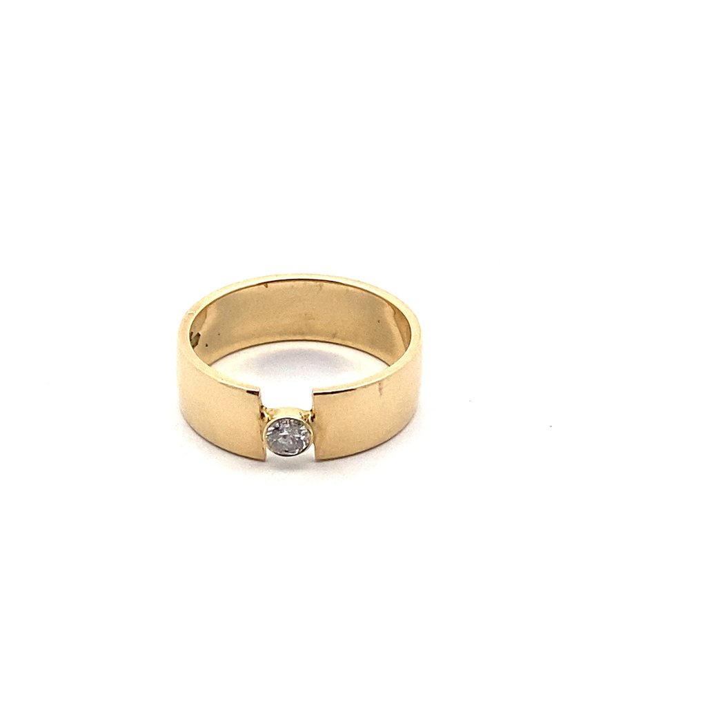 Ring - 14 kt. Yellow gold -  0.15ct. tw. Diamond  (Natural) #1.2