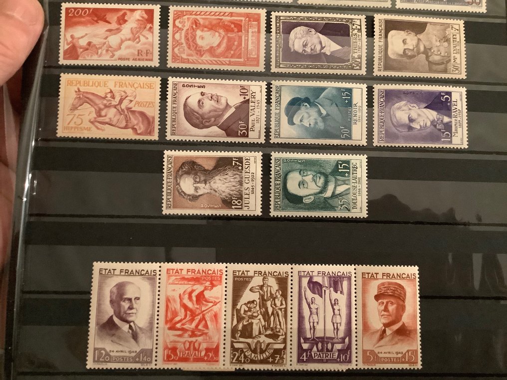 法國 1849/1949 - 良好的基本收藏，有更好的郵票，如 Le travail、classic、Adler、pont du gare 等 - Yvert #2.2
