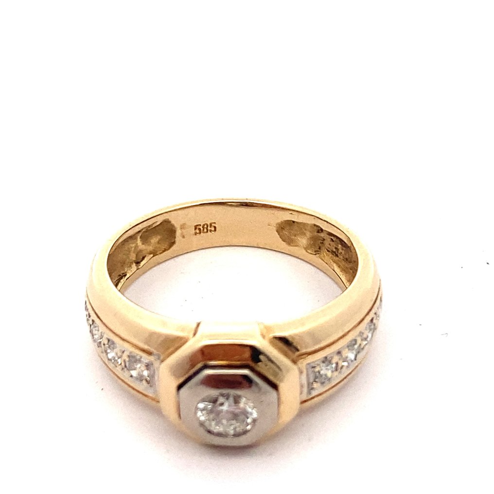 Δαχτυλίδι - 14 καράτια Κίτρινο χρυσό -  0.56 tw. Διαμάντι  #1.1