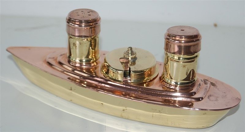 Attrezzature e apparecchiature navali - Salt and pepper container set - Brass, Copper, Glass #1.0