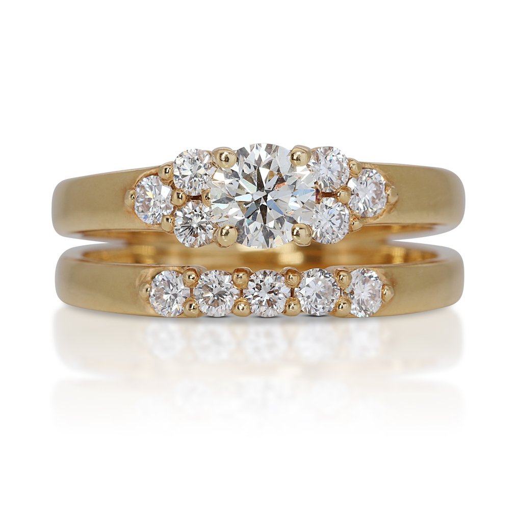 Bague - 18 carats Or jaune -  0.95ct. tw. Diamant  (Naturelle) - Diamant #1.1