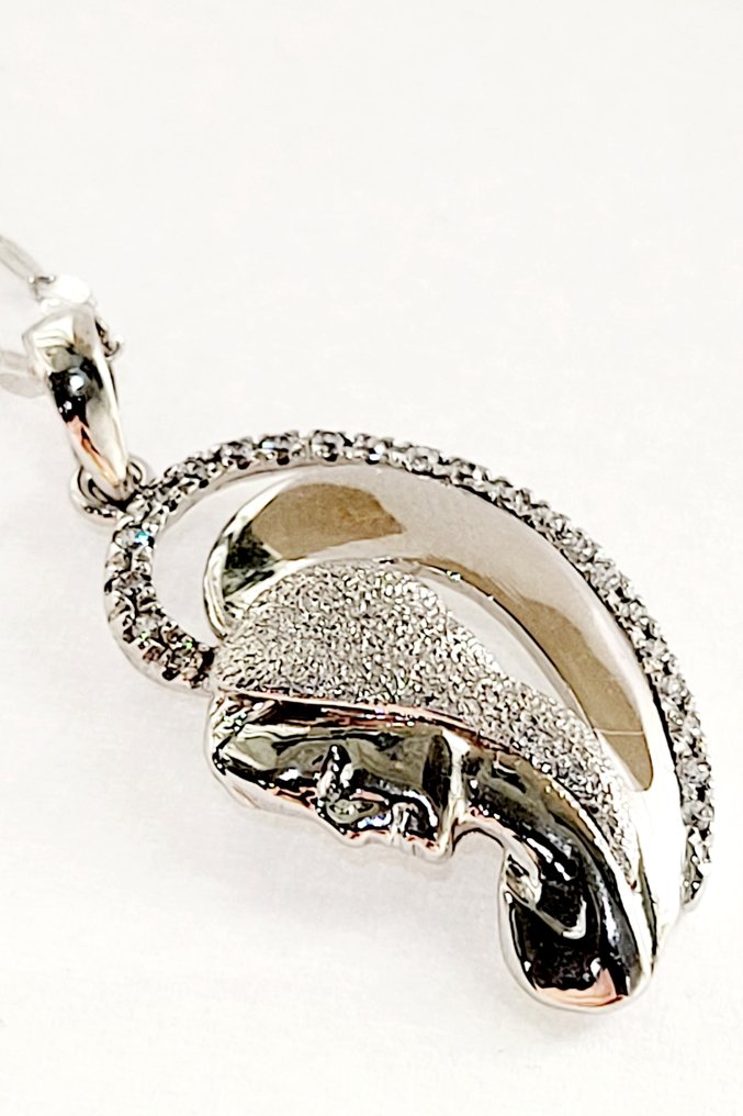 Collier avec pendentif - 18 carats Or blanc -  0.48ct. tw. Diamant  (Naturelle) #2.1