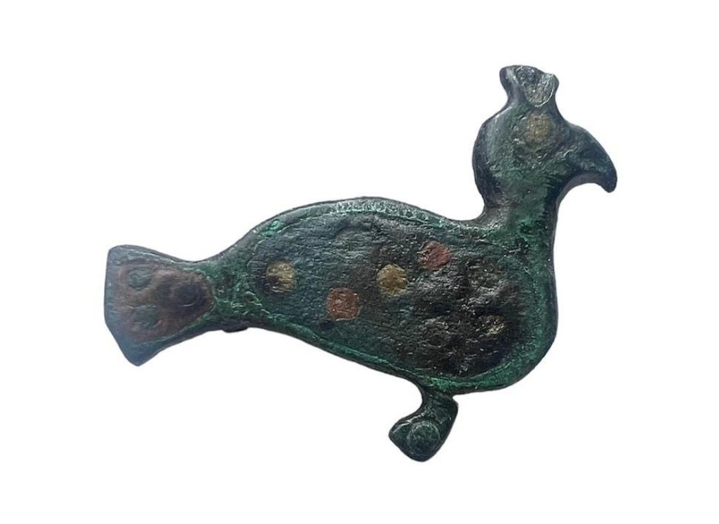 Romain antique Bronze Broches animaux-oiseaux - 33 mm #2.1