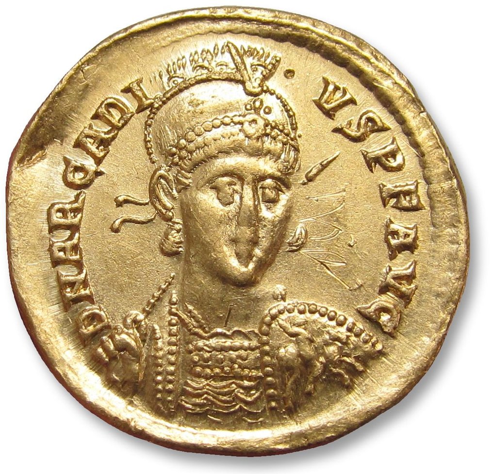 羅馬帝國. 阿卡狄奧斯 (AD 383-408). Solidus Constantinople mint, 3rd officina (Γ) 395-402 A.D. #1.1