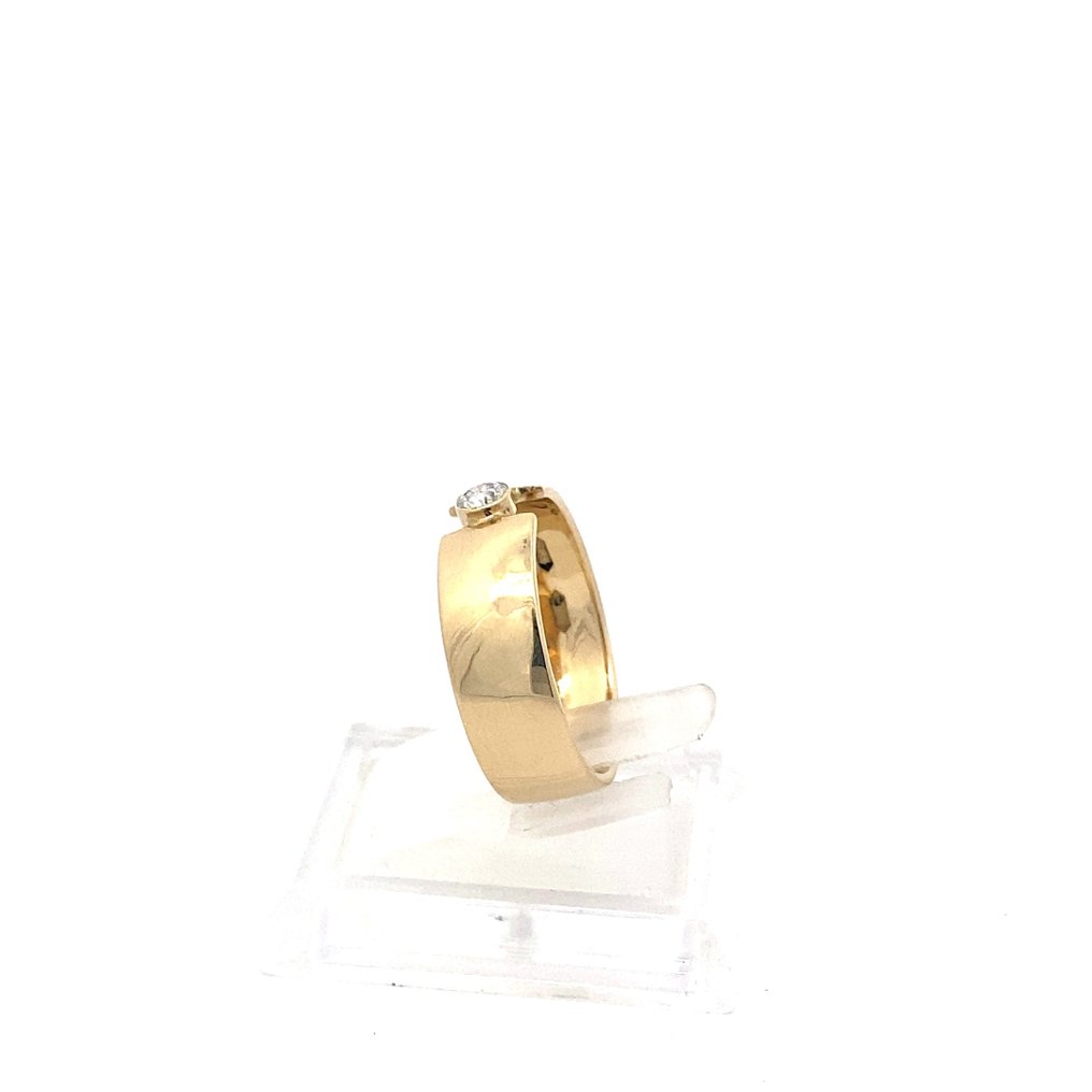 Ring - 14 kt Gelbgold -  0.15 tw. Diamant  (Natürlich) #2.1