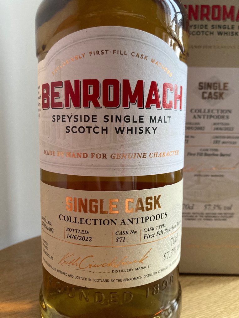 Benromach 2002 - Single Cask no. 371 Antipodes Collection - Original bottling  - b. 2022  - 70厘升 #2.1