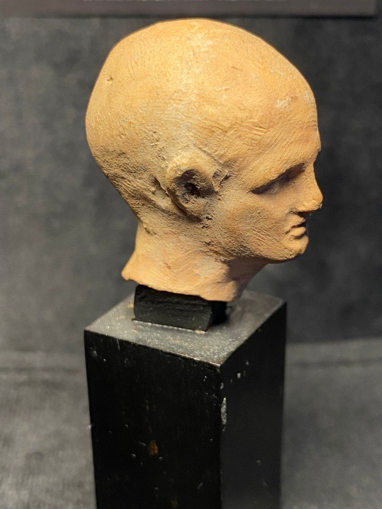 古罗马 Terracotta （亚历山大）罗马-埃及统治者/参议员的兵马俑头像 - 3.8 cm #2.1