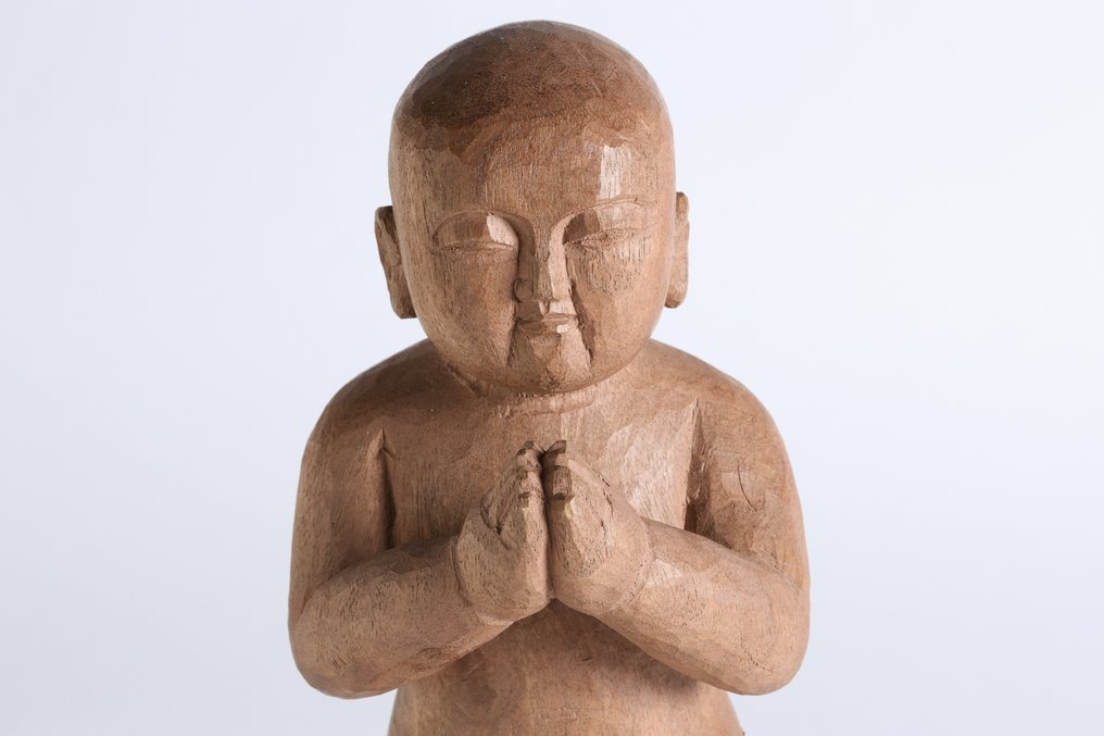 Buddah Statue of Prince Shōtoku 南無仏太子 by Kubota Yoshimichi 久保田俶通 with Wooden Box - 木 - 日本  (沒有保留價) #2.2