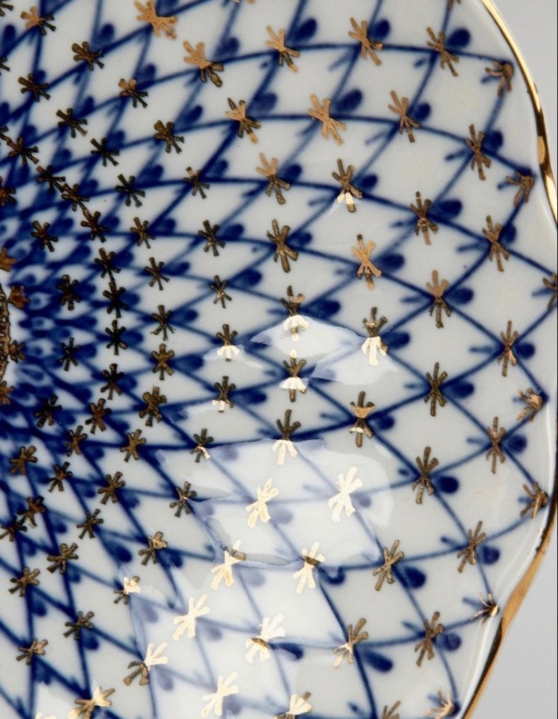 Lomonosov Imperial Porcelain Factory - Saint Petersburg - 咖啡套装 (20) - Assiettes a dessert. Cobalt et filet d’or - 瓷 #4.3