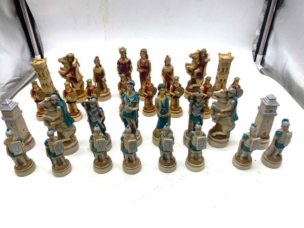 Tabuleiro de xadrez - Nigri Xadrez Batalha dos Romanos contra o pó de mármore dos Bárbaros #1.1
