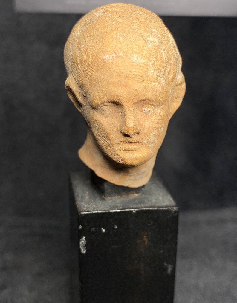 Römisches Reich Terracotta (Alexandria)Terrakotta Kopf eines römisch-ägyptischen Herrschers/Senators - 3.8 cm #1.1