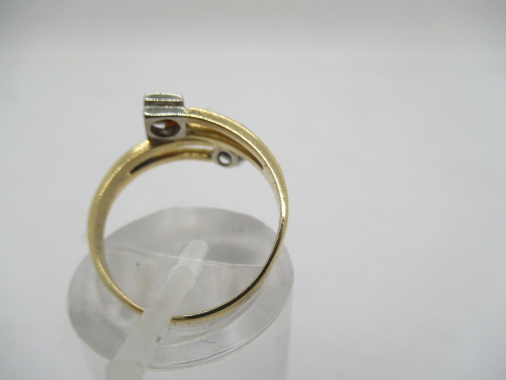 Ring - 18 kt. Yellow gold Diamond  (Natural) - Sapphire #3.1