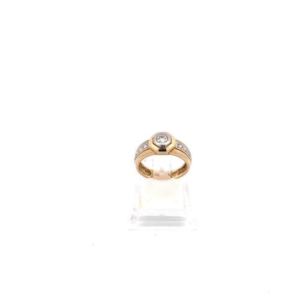 戒指 - 14K包金 黄金 -  0.56 tw. 钻石  #2.1