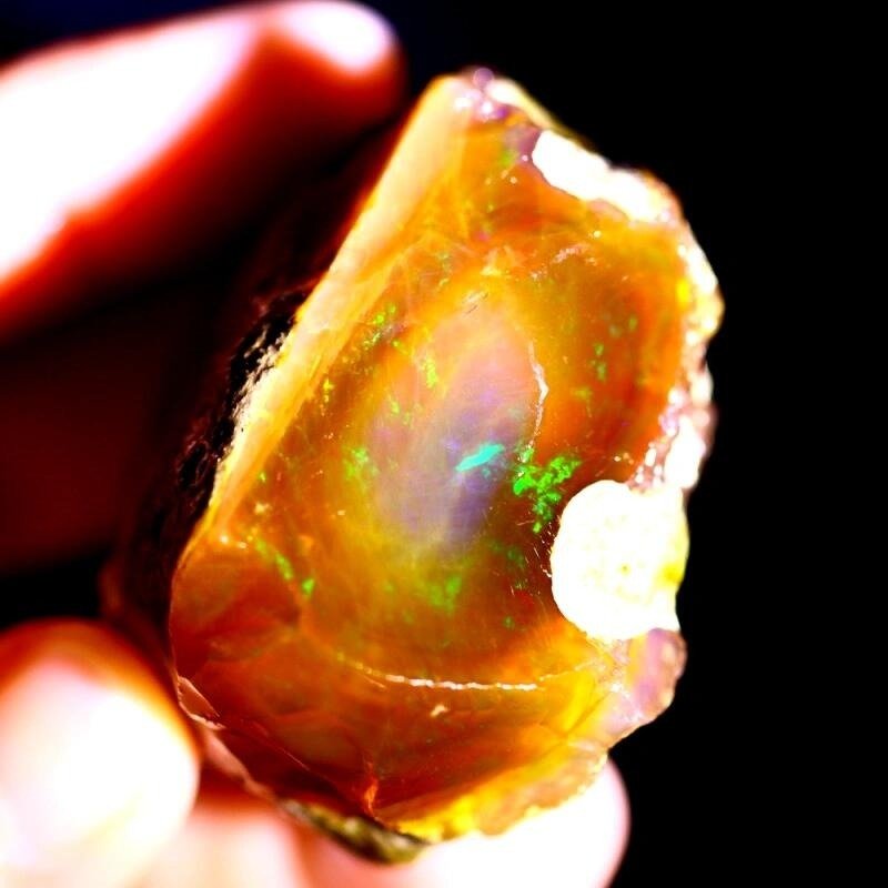 376ct Ethiopian Crystal Opal Rough - Height: 48 mm - Width: 45 mm- 75.2 g #2.1
