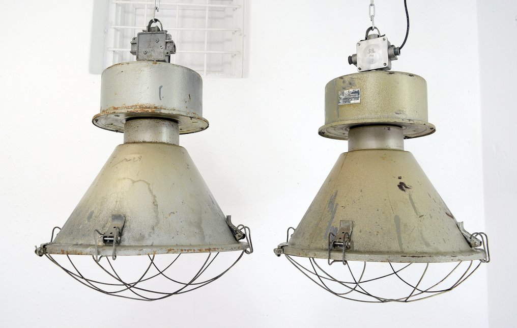 Mesko - Hanging lamp - Metal - Two Polish industrial lamps #1.0