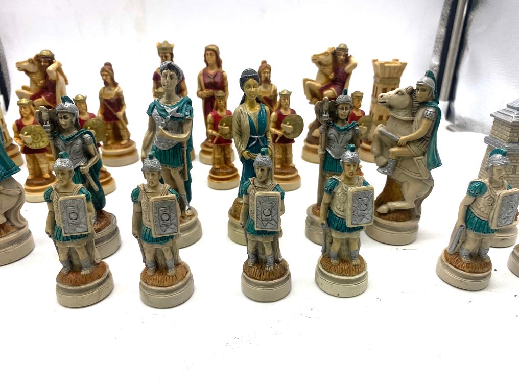 Tabuleiro de xadrez - Nigri Xadrez Batalha dos Romanos contra o pó de mármore dos Bárbaros #3.1