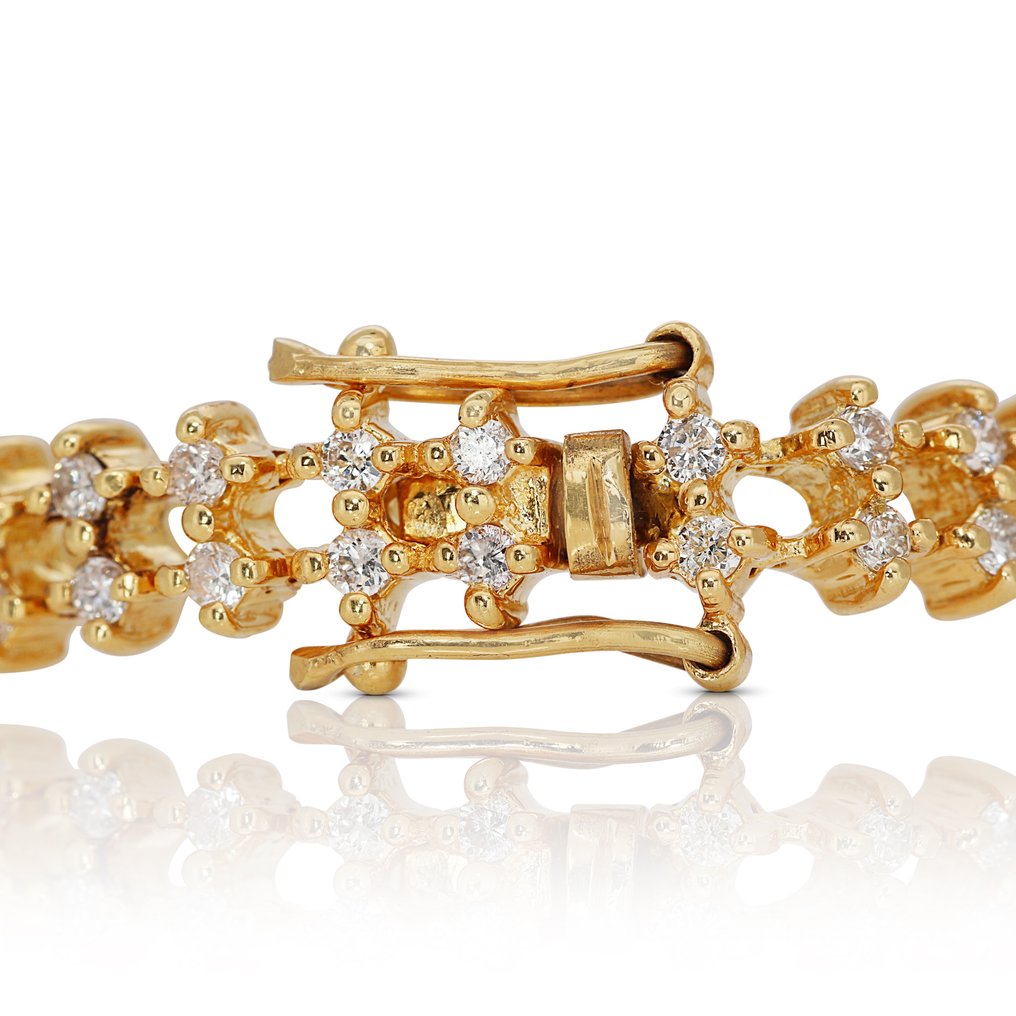 1.53 total carat weight - 18 karaat Geel goud - Armband - 1.53 ct Diamant #2.1