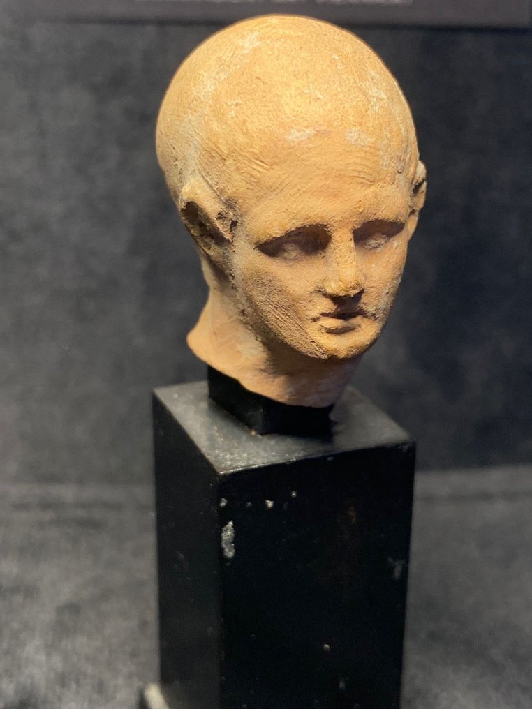 古罗马 Terracotta （亚历山大）罗马-埃及统治者/参议员的兵马俑头像 - 3.8 cm #1.2