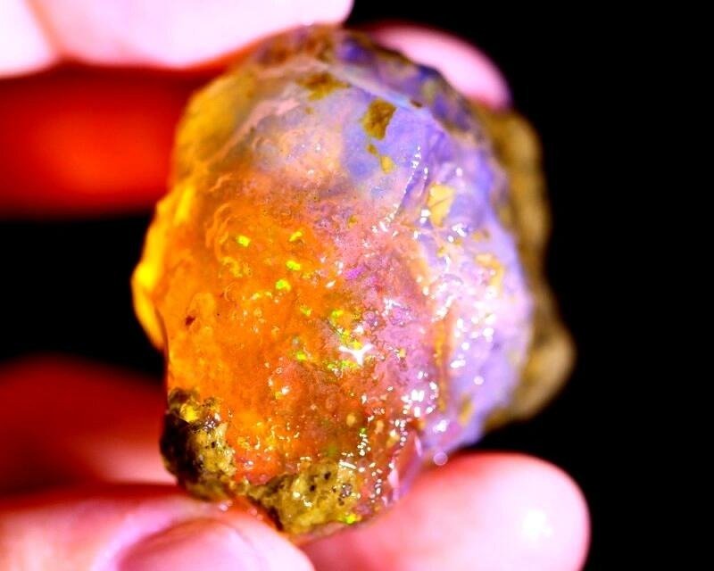 122ct äthiopischer Kristallopal roh - Höhe: 35 mm - Breite: 33 mm- 24.4 g #2.1