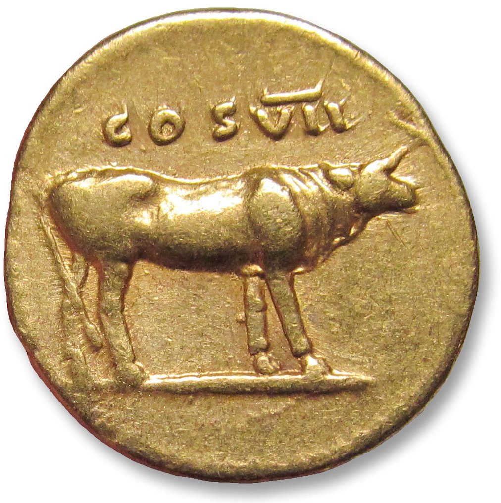 Impero romano. Vespasiano (69-79 d.C.). Aureus Rome mint 76 A.D. - Heifer reverse - #1.1