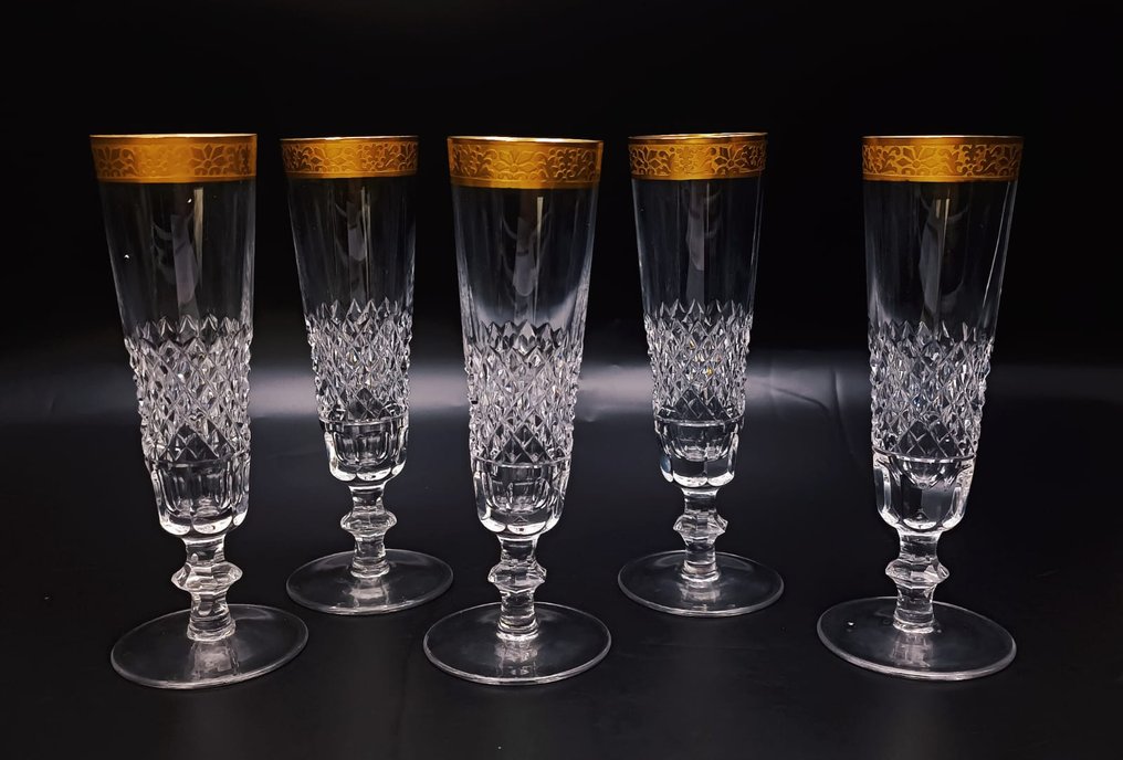 Moser & Söhne - Champagneglas (5) - .999 (24 kt.) guld, Krystal #3.2