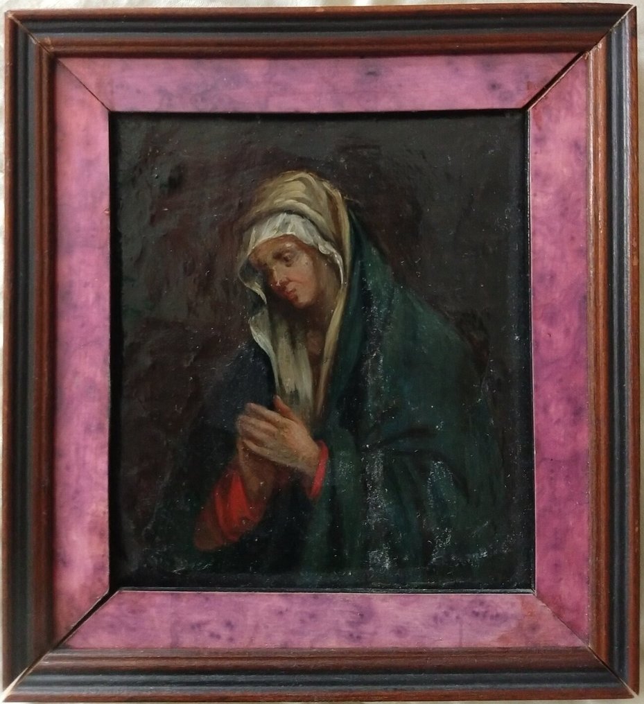 Hollandse school (XVIII) - Vroeg Madonna olieverfschilderij op koper #1.2