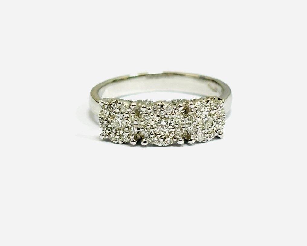 Gyűrű - 18 kt. Fehér arany -  0.80ct. tw. Gyémánt  (Természetes) - Olaszországban készült #1.1