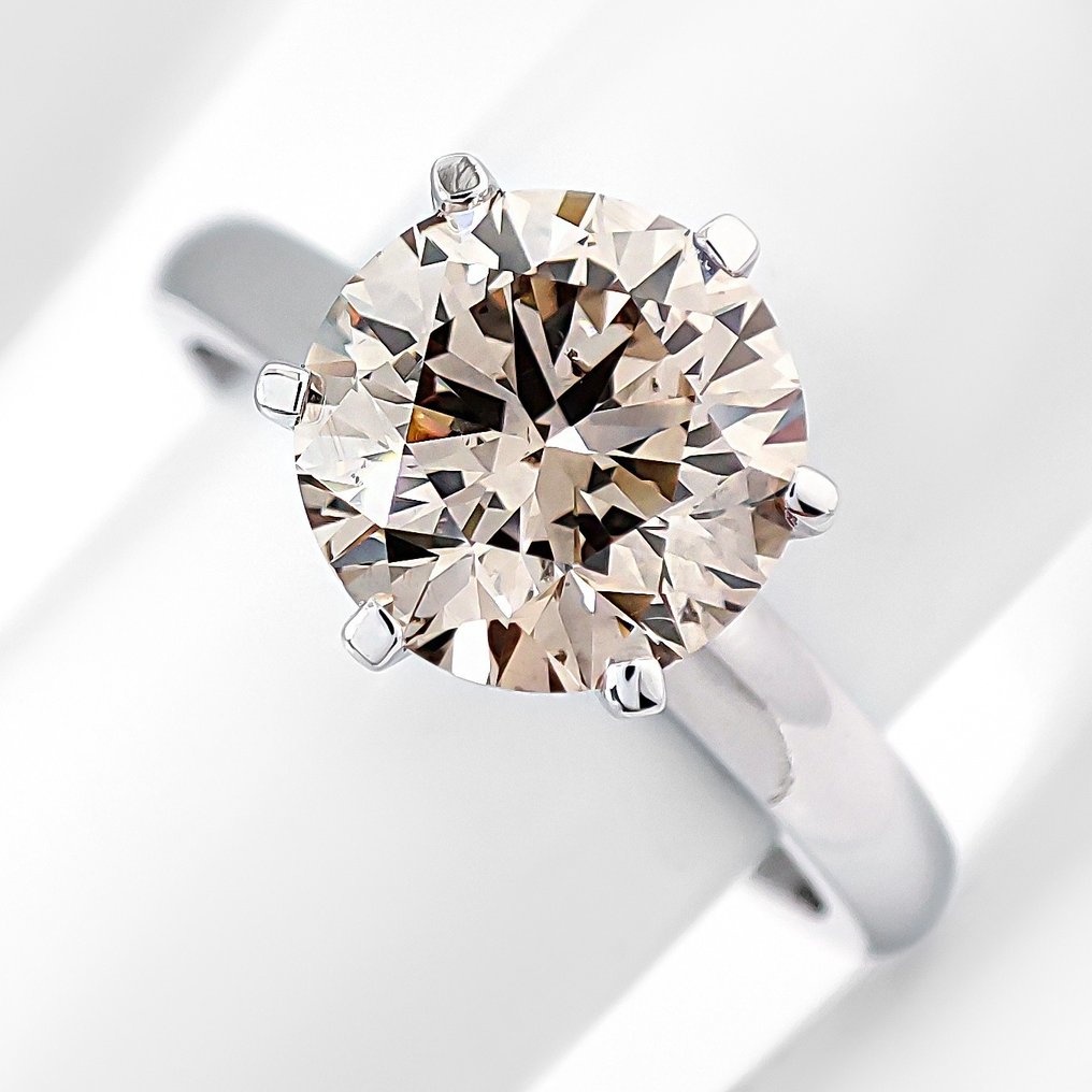 2.19 Carat Diamonds Solitaire - Ring - 14 karat Hvitt gull #2.1