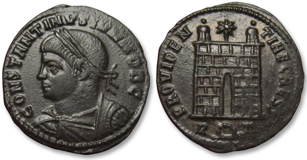 Império Romano. Constantine II as Caesar. Follis Rome mint, 3rd officina circa 326 A.D. - mintmark R(wreath)T - #2.1