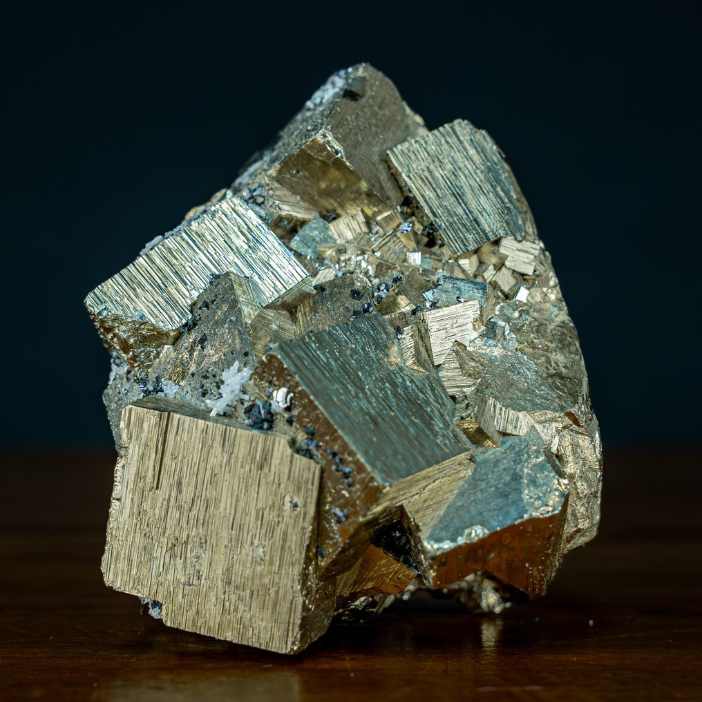Vacker gyllene AAA+++ Pyrit Kuber med kvarts och galena- 1267.51 g #1.2