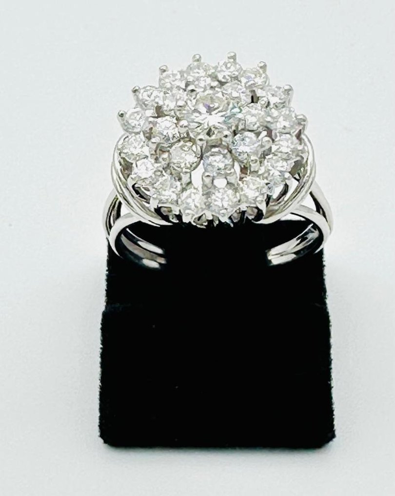 Anillo de matrimonio - 18 quilates Oro blanco -  1.98 tw. Diamante  (Natural)  #3.2
