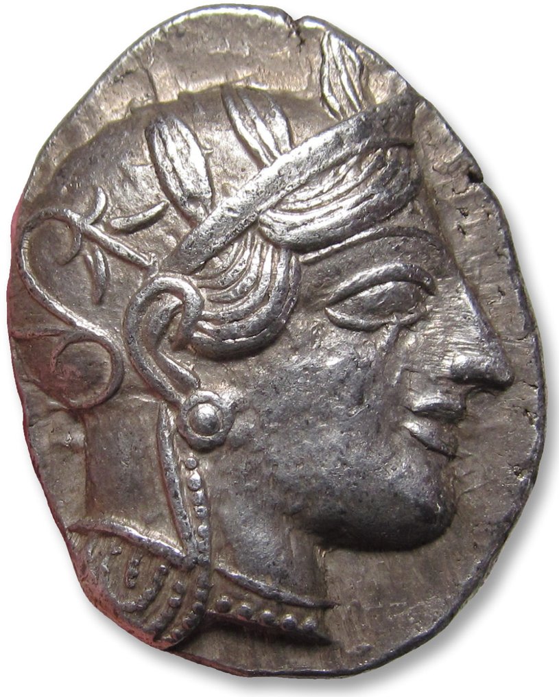 Attique, Athènes. Tetradrachm 454-404 B.C. - large 28mm oval flan - #1.2