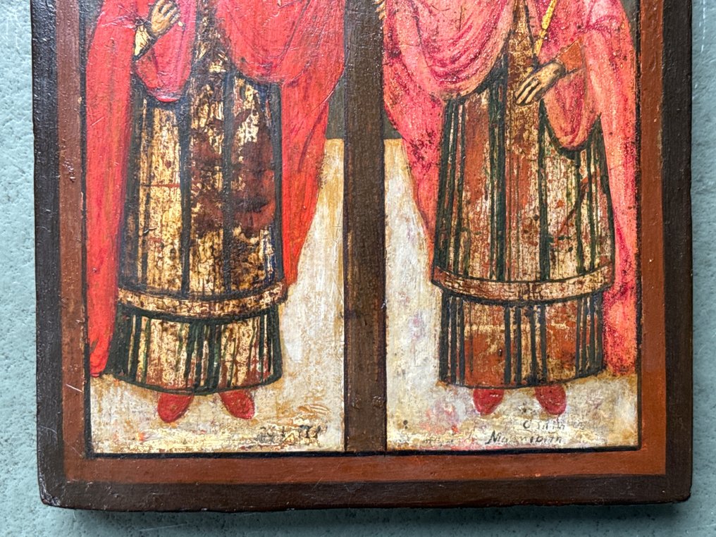 Ícone - Exaltação da Santa Cruz, com Constantino e Helena - Madeira #1.3