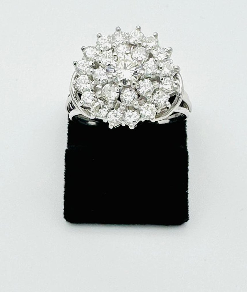 Anillo de matrimonio - 18 quilates Oro blanco -  1.98 tw. Diamante  (Natural)  #1.1