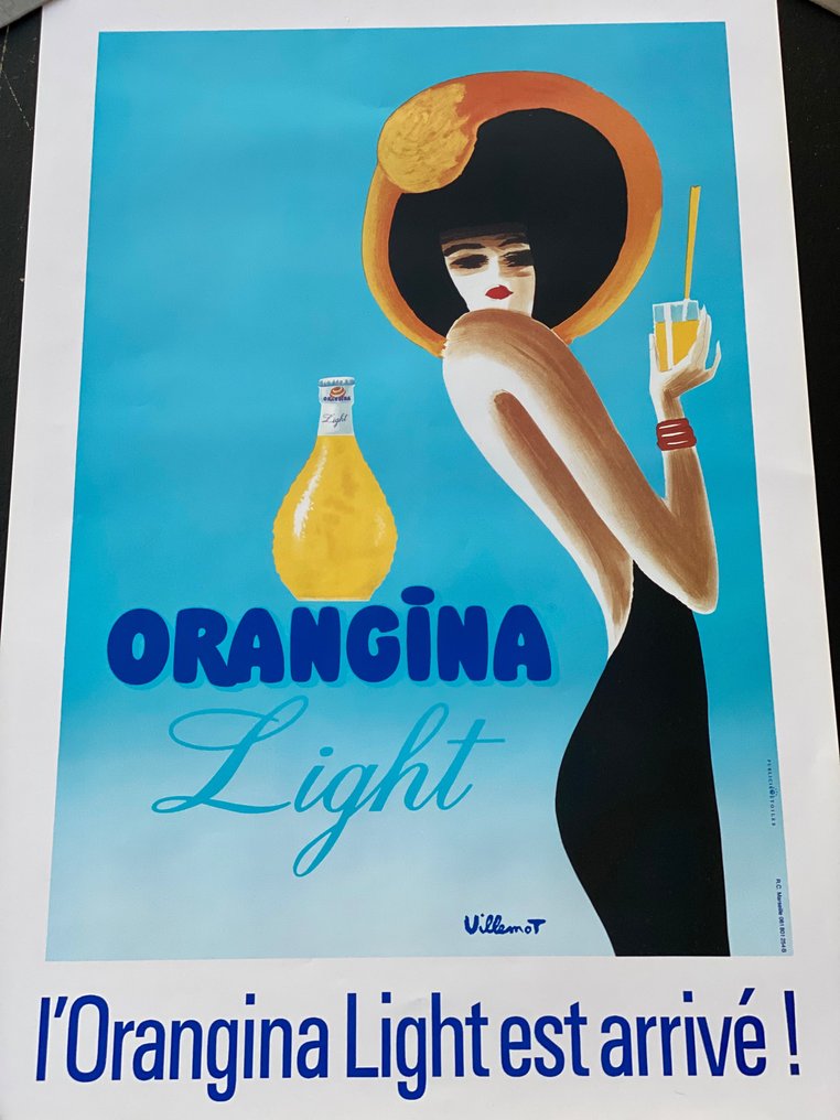 Bernard Villemot - Orangina “L’Orangina light est arrivè” - Década de 1980 #1.2