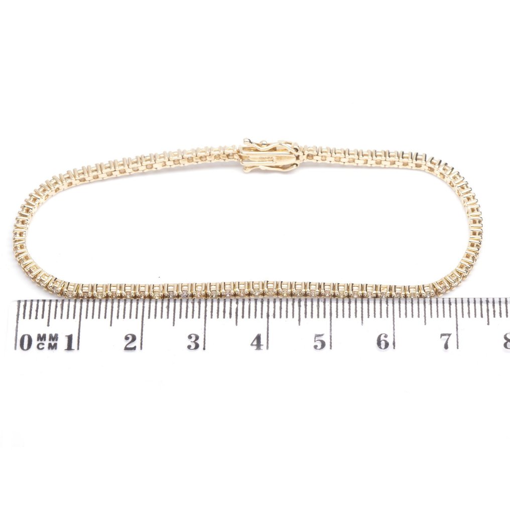 (ALGT Certified) - (Diamond) 1.72 Cts (76) Pcs - 14 karaat Geel goud - Armband #2.1