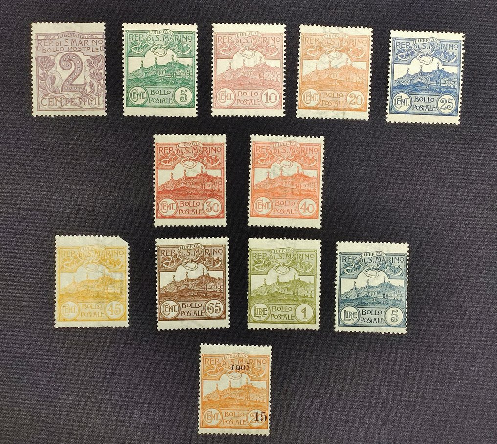 圣玛利诺 1903/1905 - 邮政邮票 - Sassone 34-43, 45, 46 #1.2