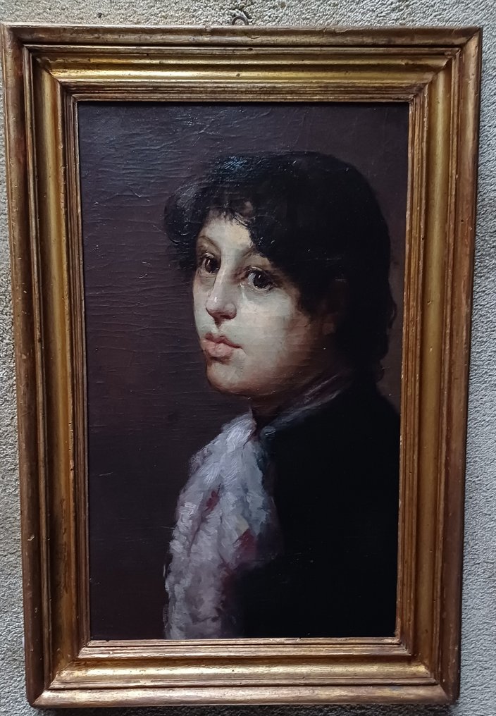 Cesare Vittore Luigi Tallone (1853 – 1919) - Ritratto di nobile fanciullo #1.0