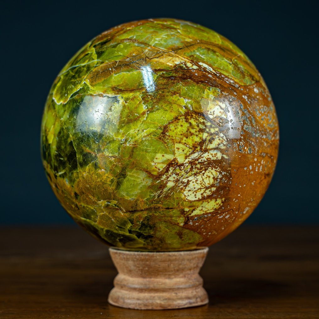 Opal verde natural frumos Sferă- 1408.15 g #1.2