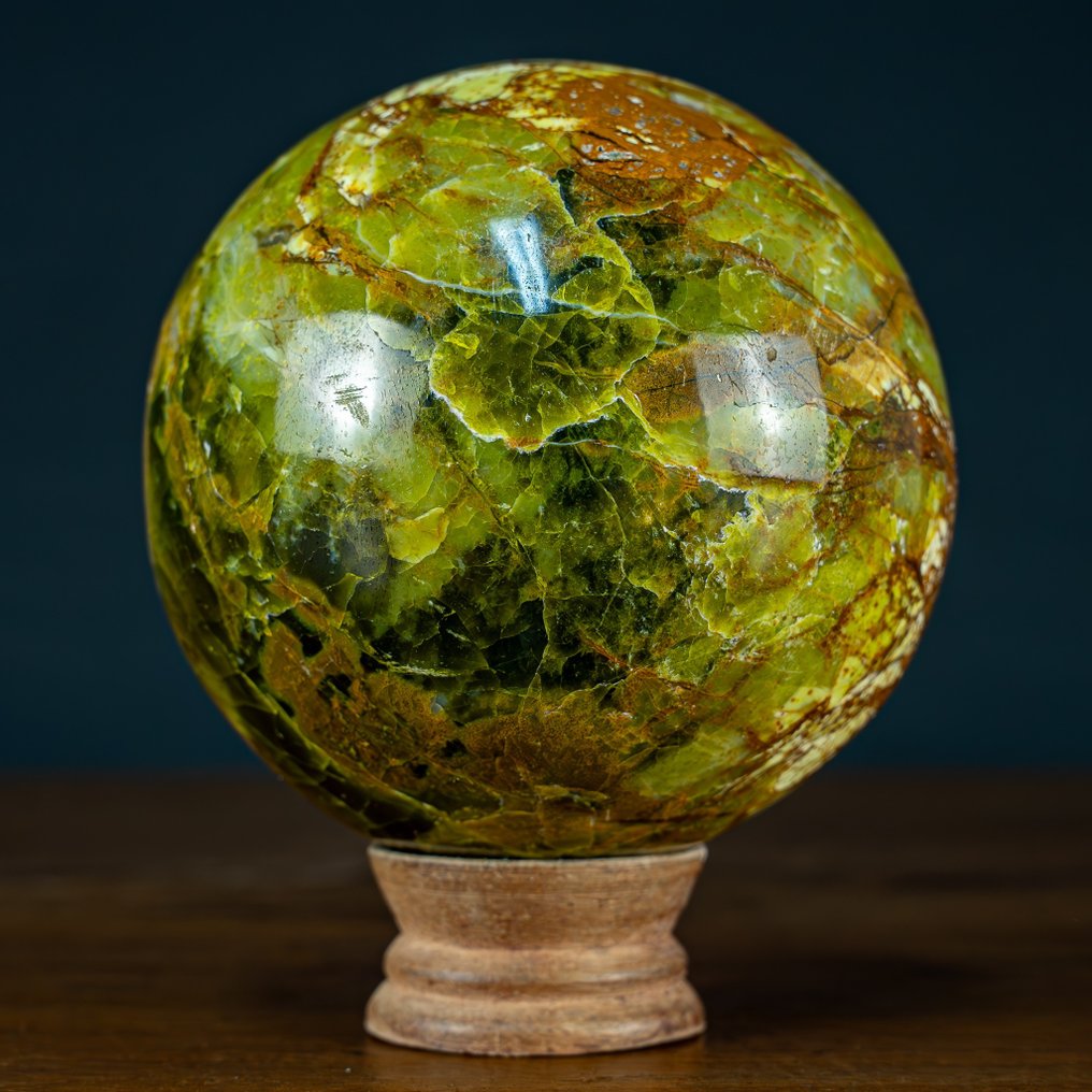 Opal verde natural frumos Sferă- 1408.15 g #2.1