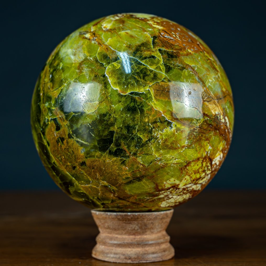Opal verde natural frumos Sferă- 1408.15 g #1.1