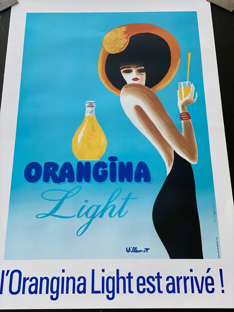 Bernard Villemot - Orangina “L’Orangina light est arrivè” - Década de 1980 #1.1