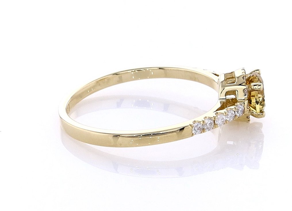 Ring - 14 kt Gelbgold -  0.72ct. tw. Diamant (Natürlich farbig) - Diamant #2.2