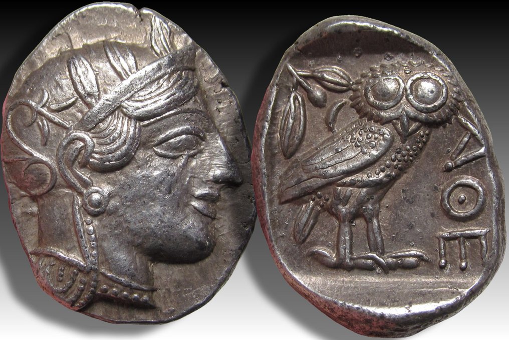 阿提卡， 雅典. Tetradrachm 454-404 B.C. - large 28mm oval flan - #2.1