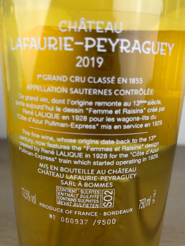 2019 Château Lafaurie-Peyraguey - 波尔多, 苏玳 1er Grand Cru Classé - 6 Bottles (0.75L) #3.2